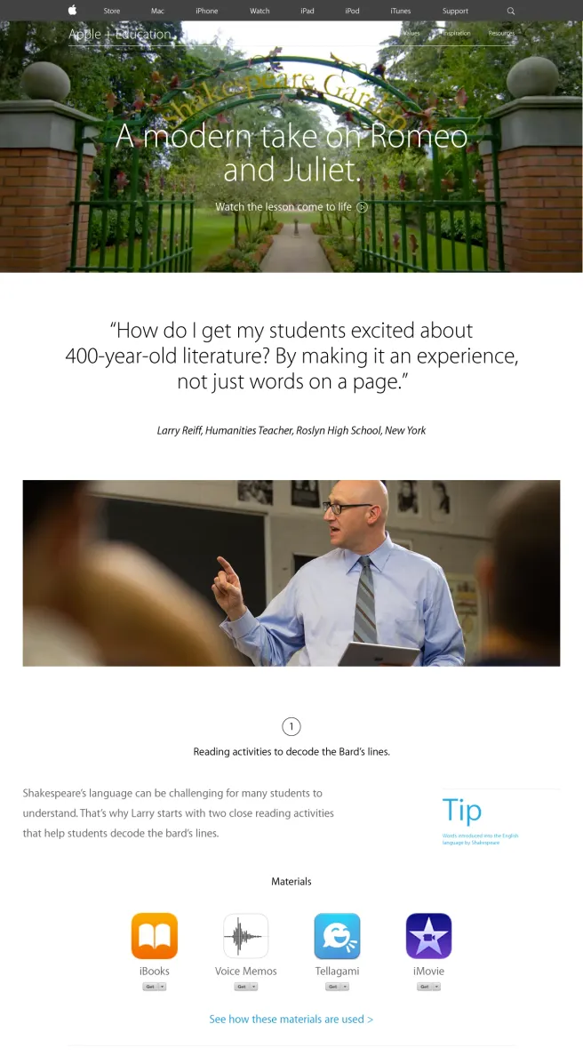 Apple “Stories” interactive editorial experience (2 of 2)