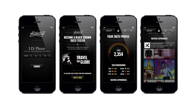 Bud Light Black Crown campaign, mobile