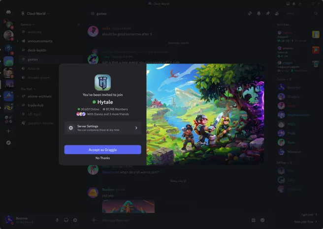 Discord Server Invite Landing Page (SILP) on desktop