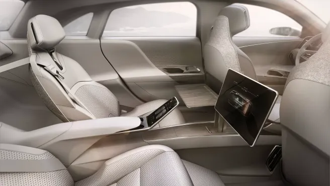 Lucid Air interior — rear passenger experience design