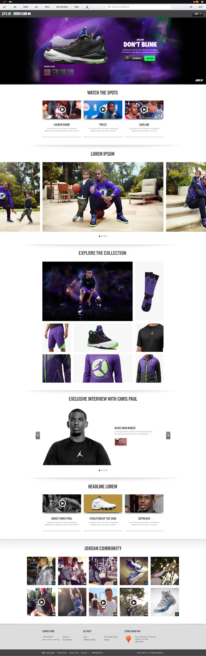 Nike “One Nike” unified web platform — feature spot