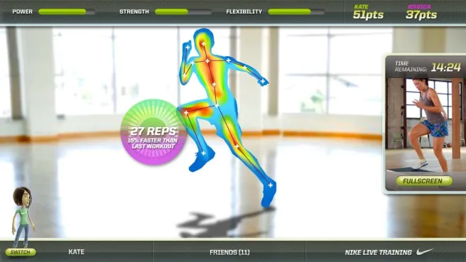 Nike Live Training — rep-tracking interface