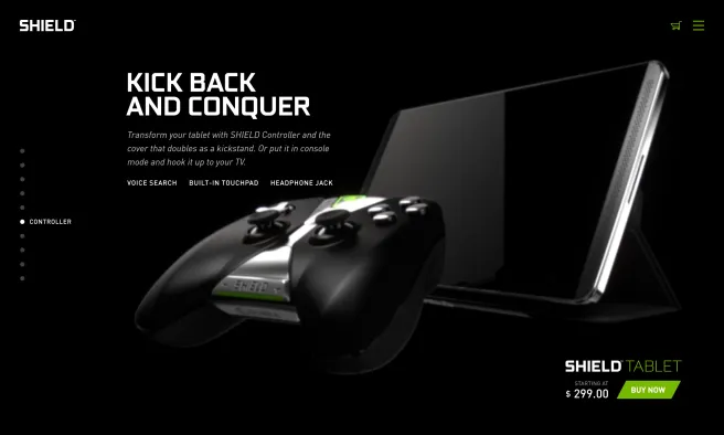 NVIDIA SHIELD home-screen UI