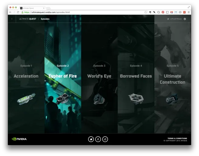 NVIDIA “The Ultimate Quest” interactive campaign — chapters